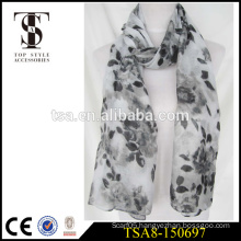 wholesale 100 polyester scarf faint watercolor paiting style scarve